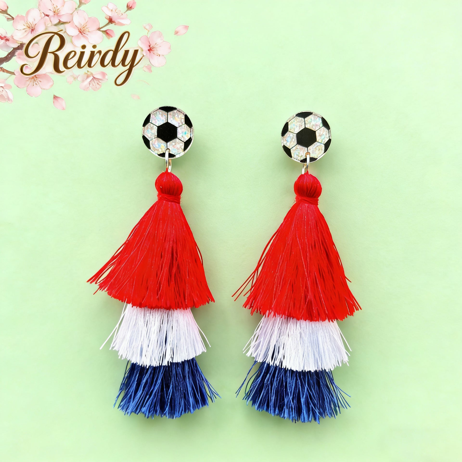 World Cup Independence Day Tassel Earrings