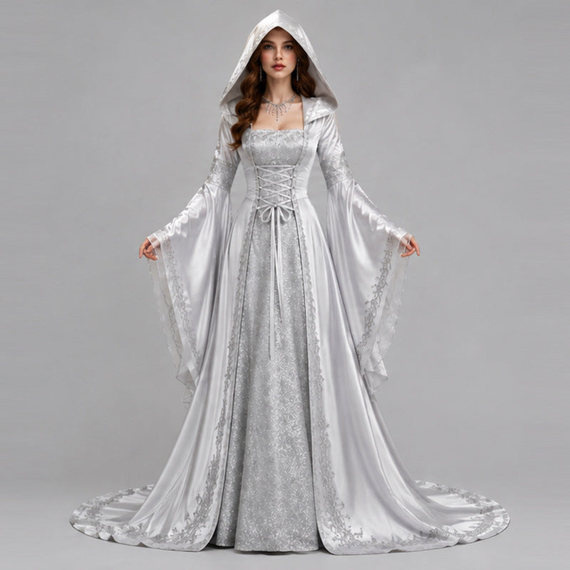 Halloween Hooded Medieval Renaissance Gown