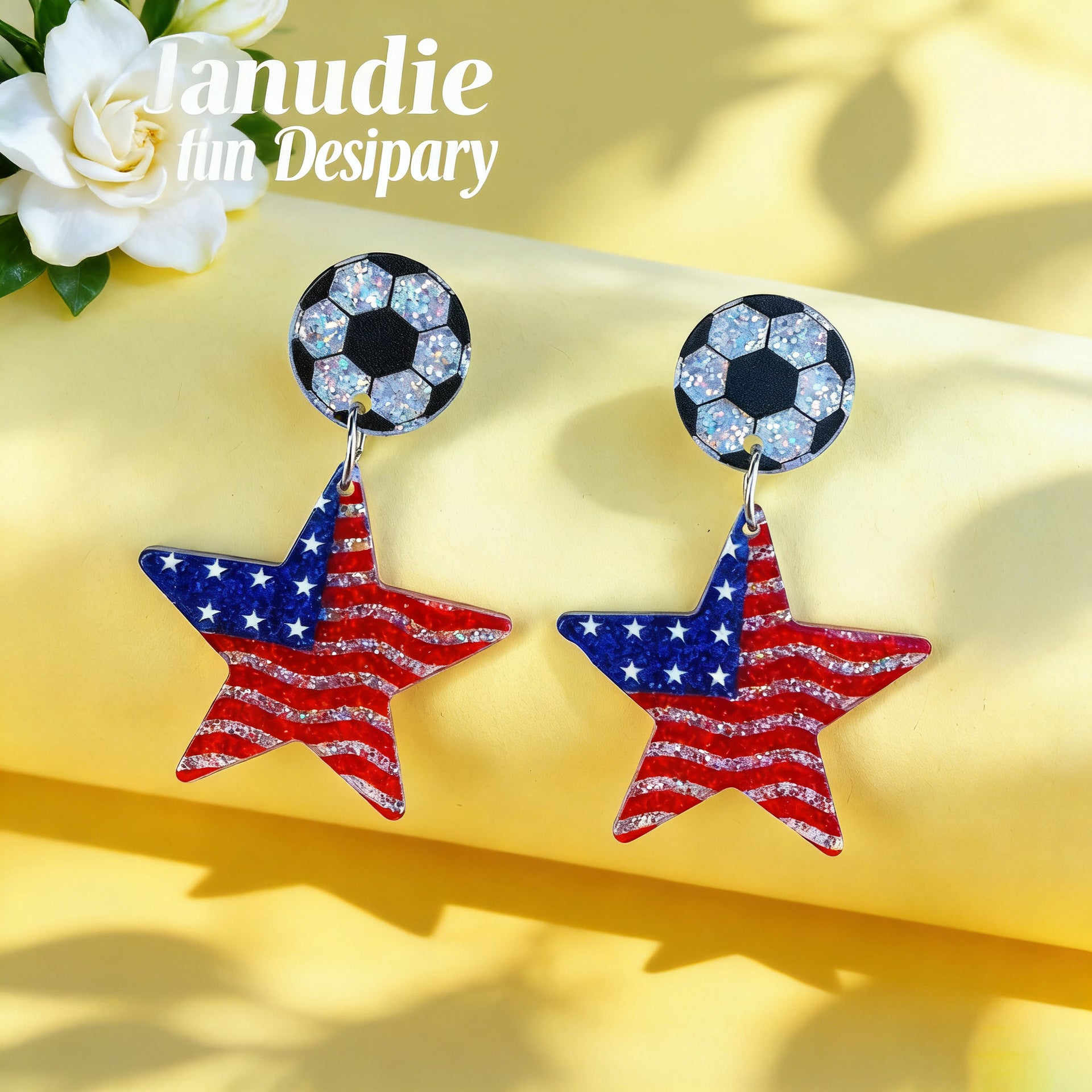 World Cup USA Flag Acrylic Independence Day Earrings