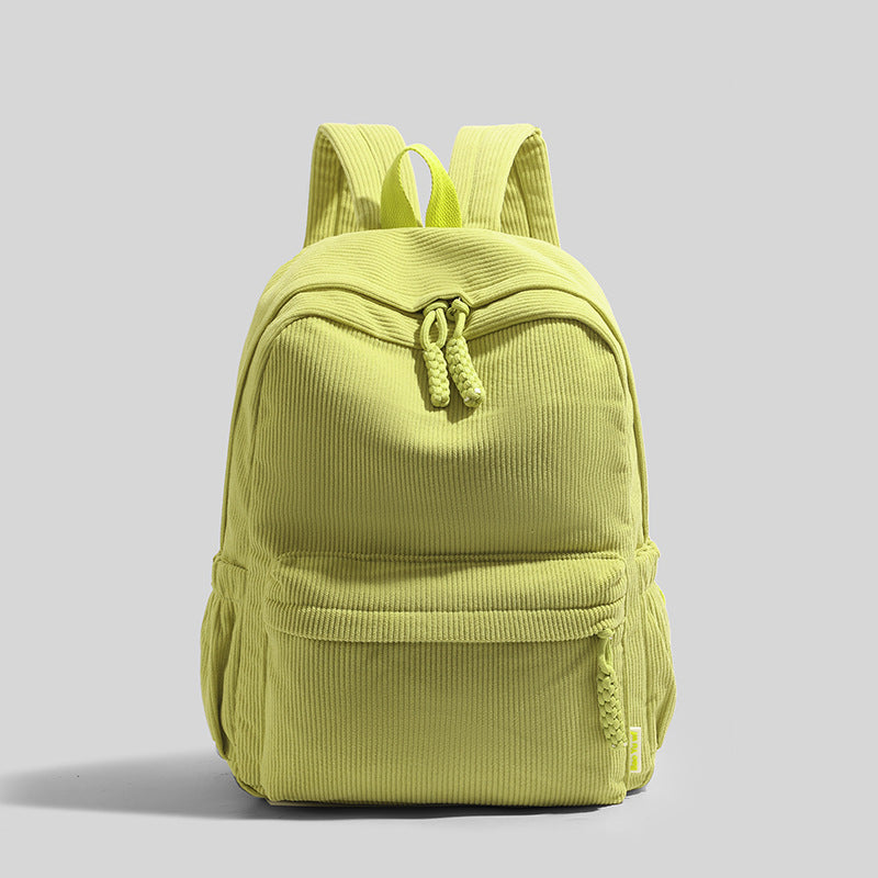 Corduroy Backpack For Women 2026 New Commuter College Student Backpack Casual Versatile Large Capacity Travel Backpack For Men