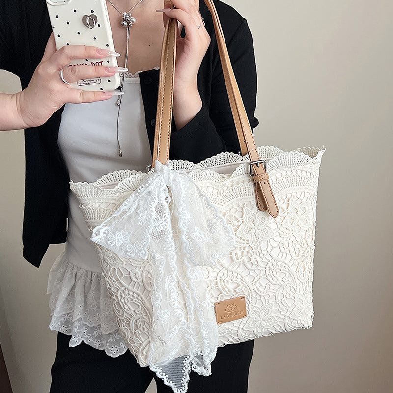 Unique Korean Large Woven Summer New Hollow Lazy Shoulder Beach Bag