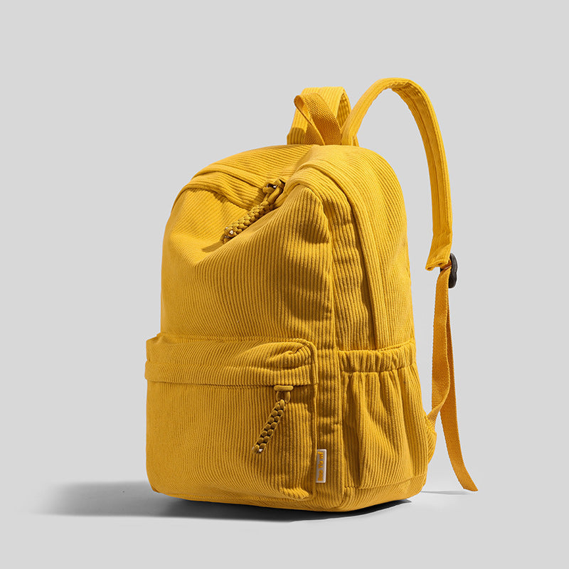 Corduroy Backpack For Women 2026 New Commuter College Student Backpack Casual Versatile Large Capacity Travel Backpack For Men