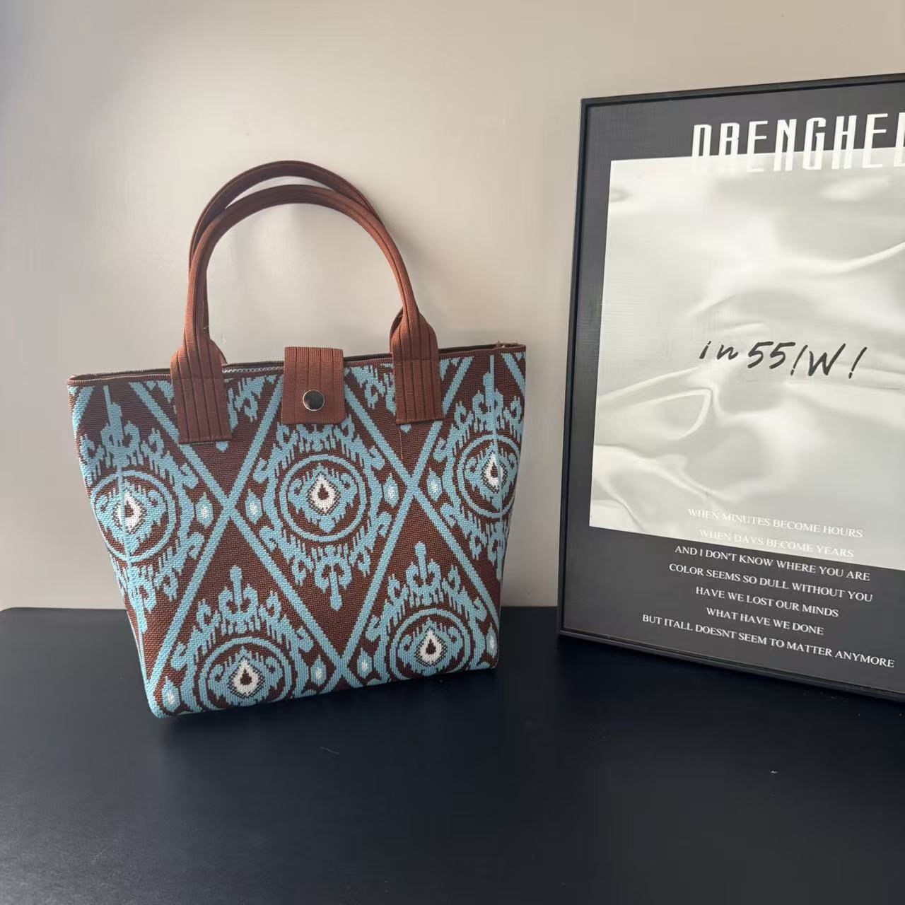 Ethnic Drawstring Bucket Shoulder Bag