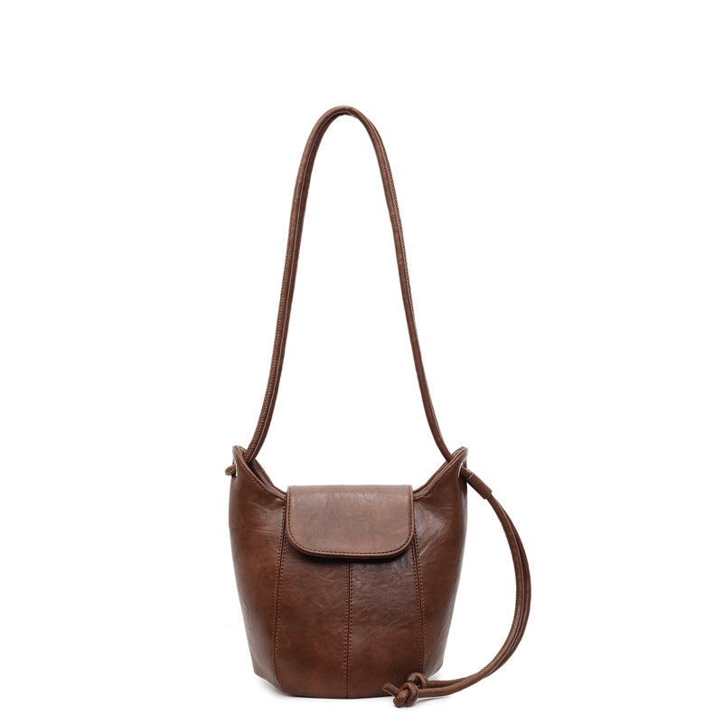 Women Versatile Maillard Bucket 2026 New Premium Vintage Shoulder Crossbody Bag