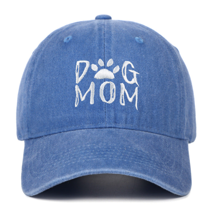 Washed Pure Cotton Embroidered Large Brim Cap