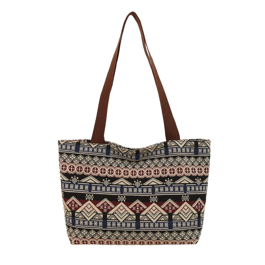 Ethnic Large-Capacity Canvas Commuting Tote Bag