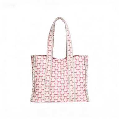 Floral Large Capacity Ruffle Canvas Tote Bag