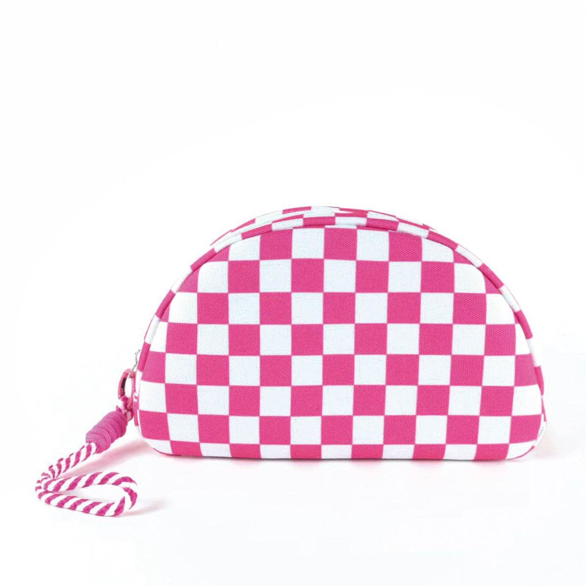 Polyester Checkered Tassel Clutch Waterproof Travel Cosmetic Bag