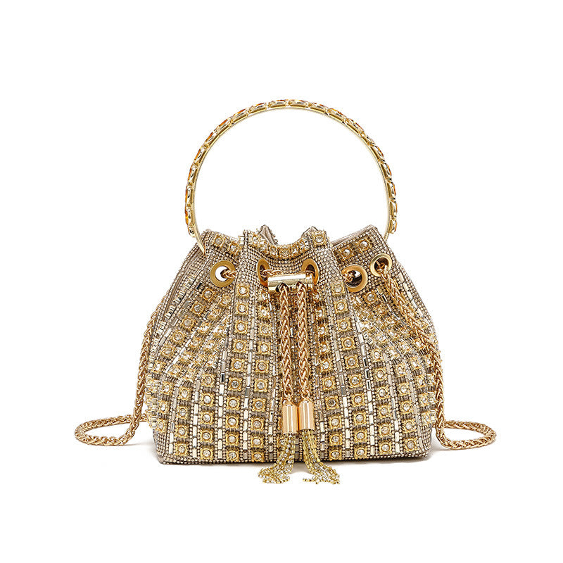 Gradient Full Diamond Tassel Evening Bag