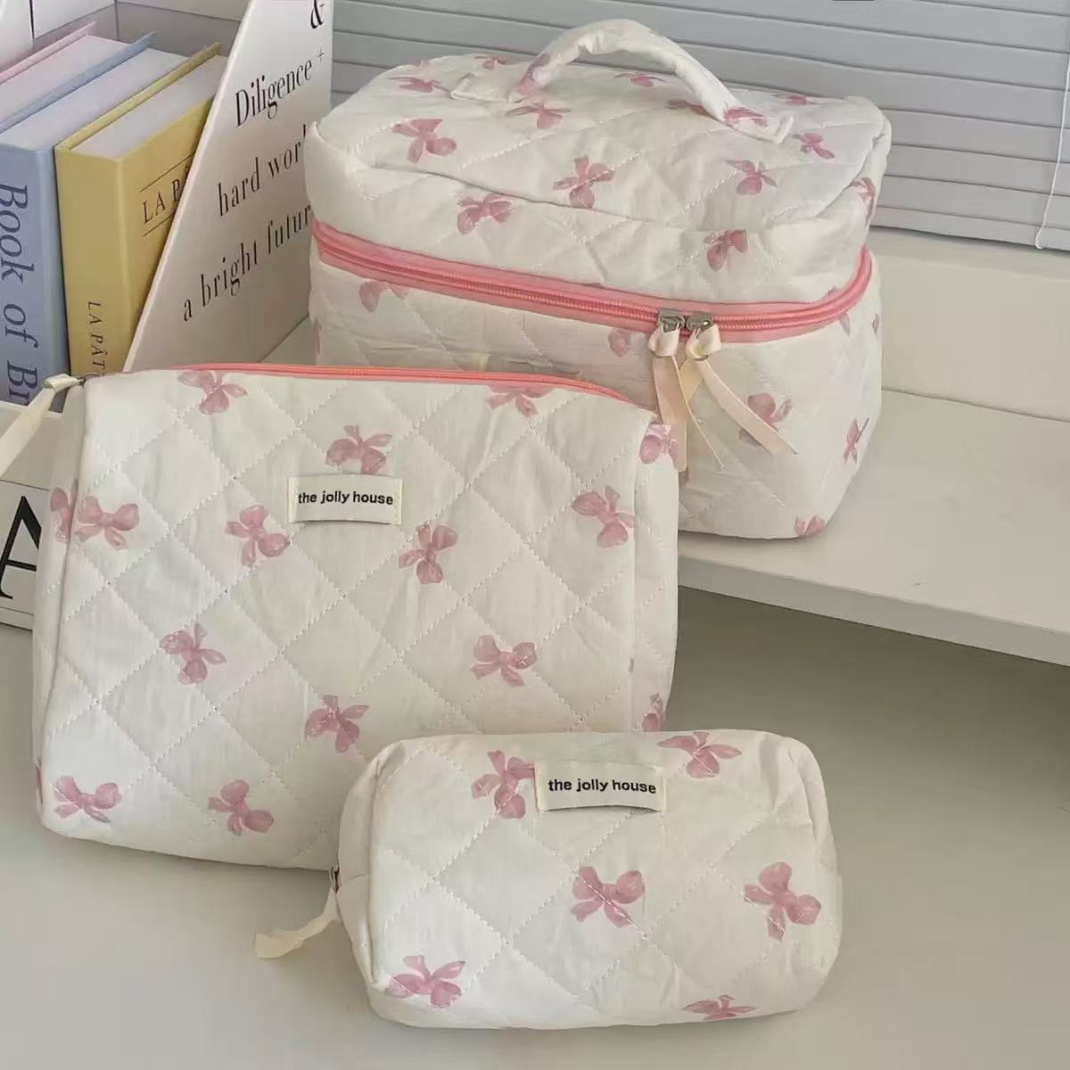 Multi-Pattern Palace Quilted Cosmetic Clutch and Octagonal Set