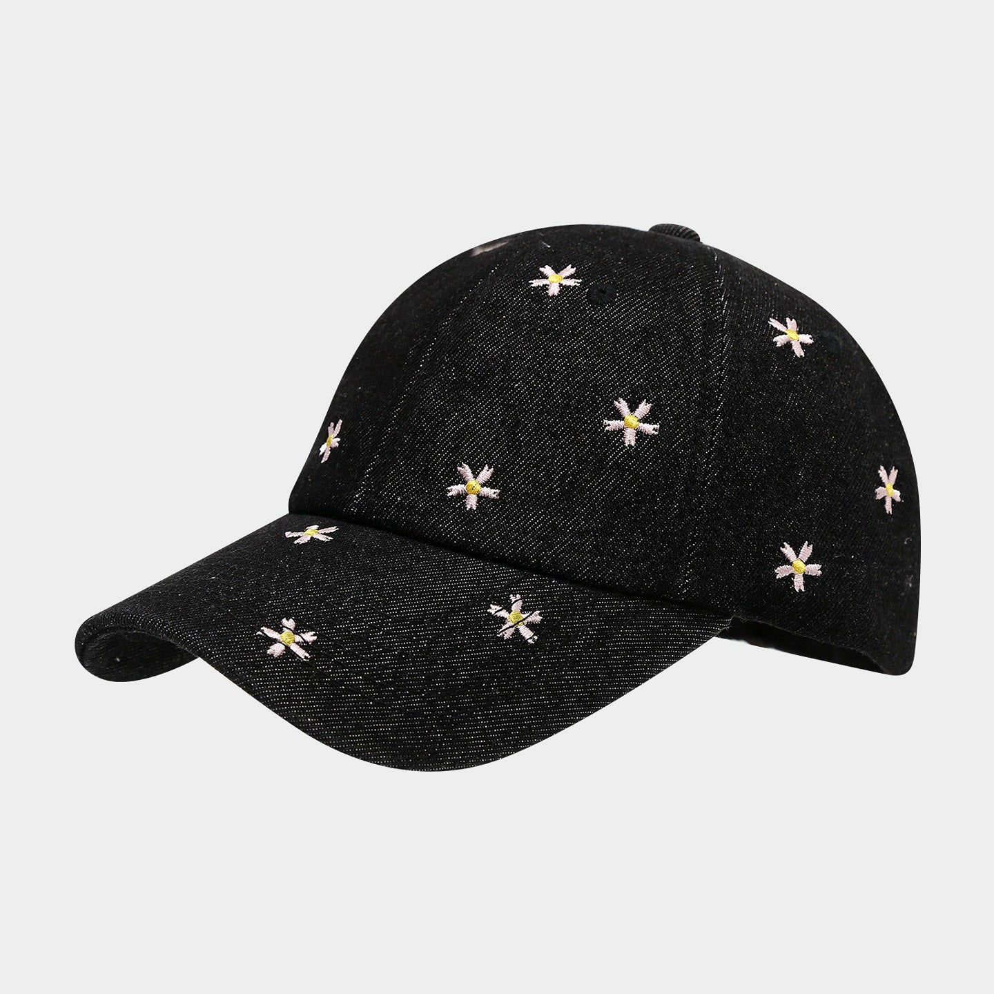 Love Embroidered Denim Baseball Cap