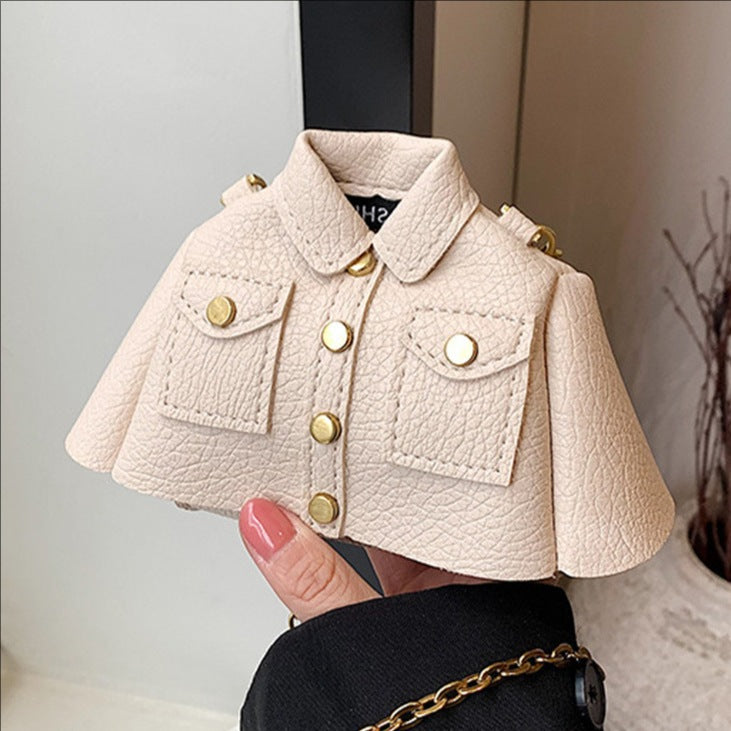 Jacket-Shaped Mini PU Leather Crossbody Bag