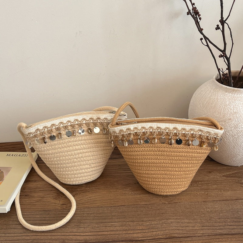 Women 2026 Spring New Fashion Minimalist Crossbody Korean Unique Woven Bag