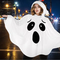 Customizable White Ghost Hooded Halloween Poncho Costume