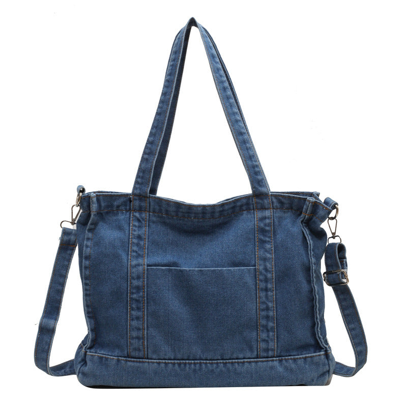 2026 Women Casual Denim Minimalist Versatile Shoulder Tote Bag