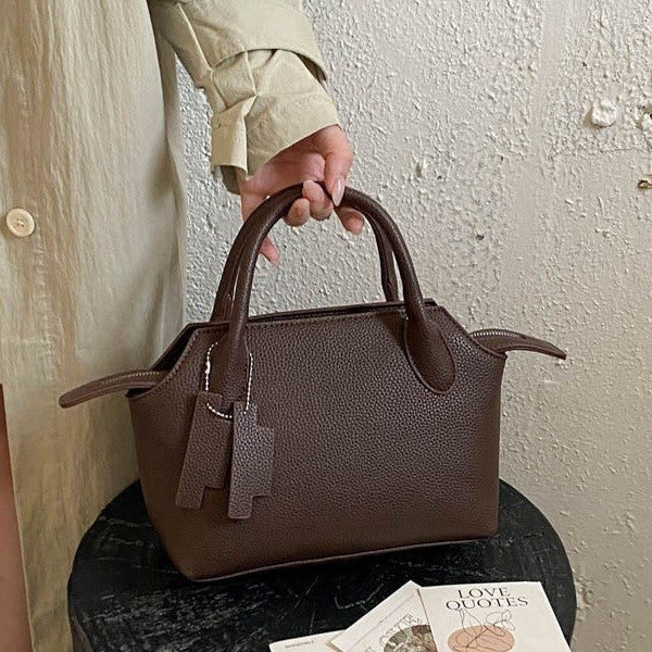 Compact Structured Shoulder Bag with Detachable Crossbody Strap
