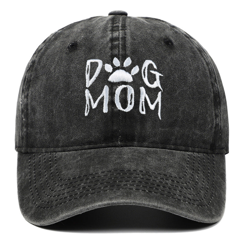 Washed Pure Cotton Embroidered Large Brim Cap
