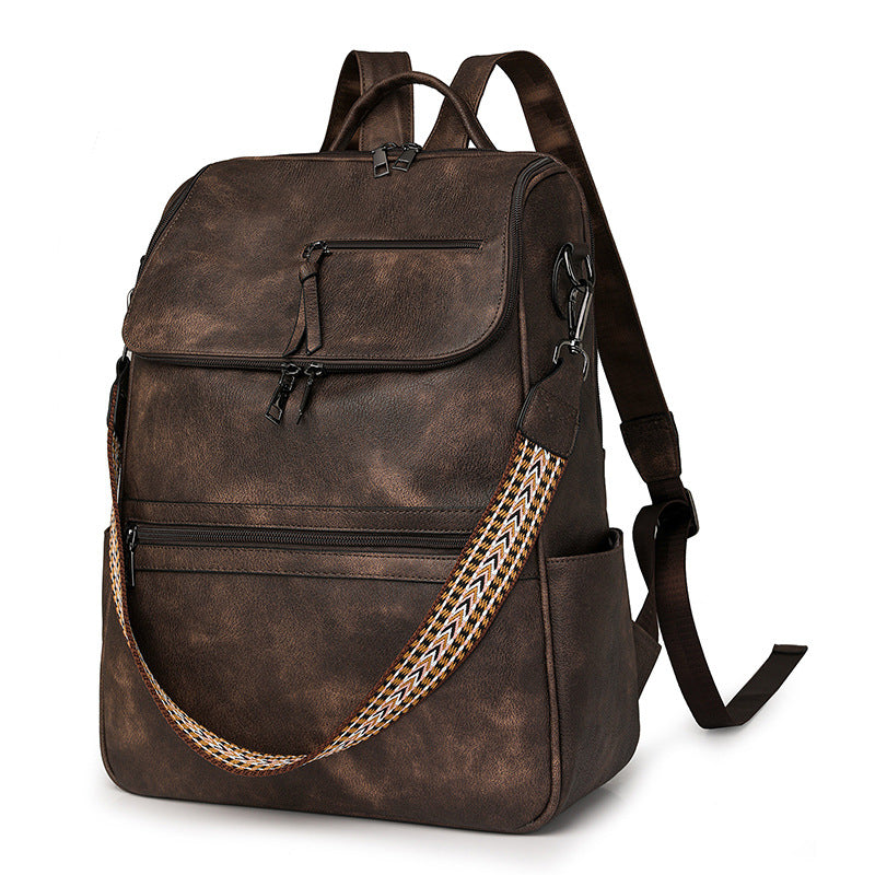 Women 2026 High-End PU Backpack, Lightweight Large Capacity Travel Bag