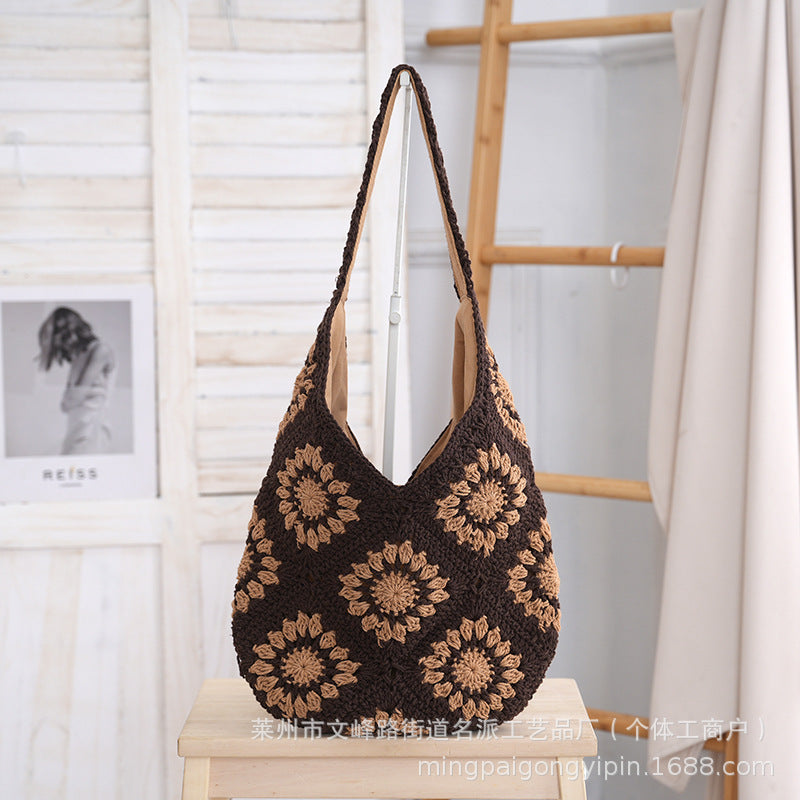 Women Lightweight Large Capacity Casual Woven Bag
