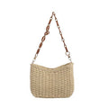 Women Handmade Straw Woven Shoulder Bag, Large Capacity Paper Beach Bag