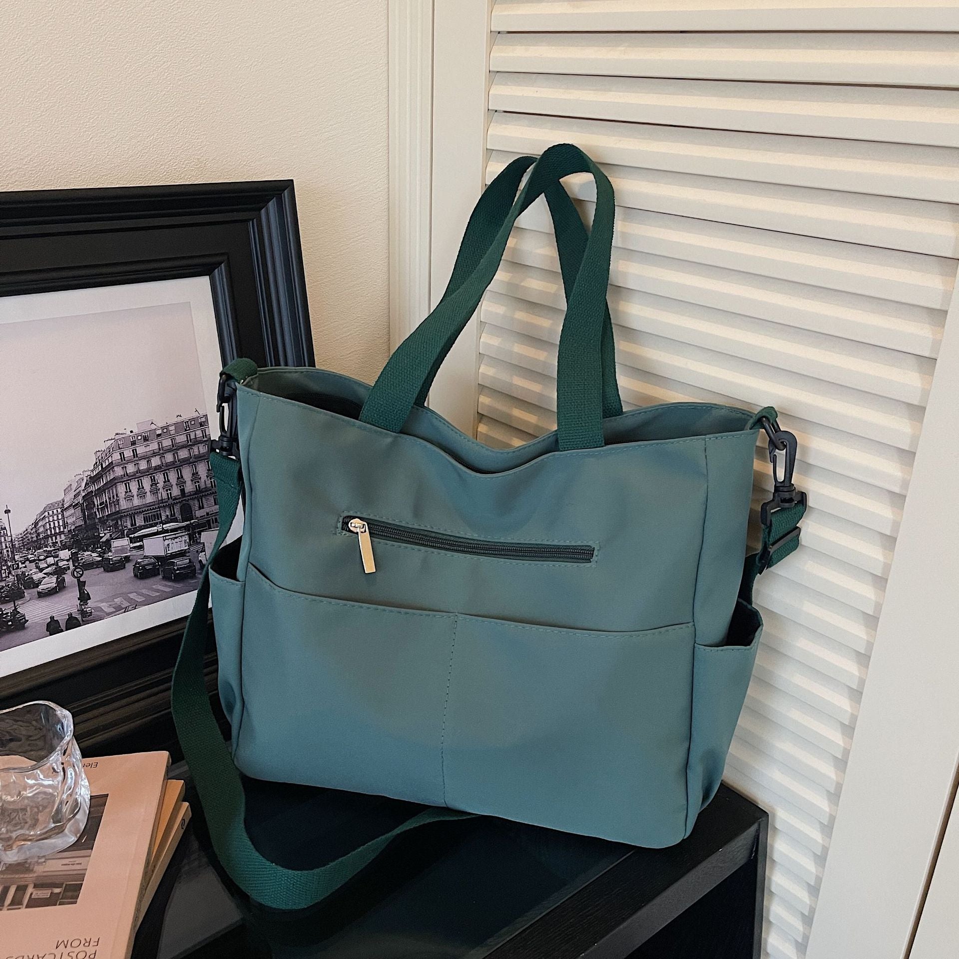Lightweight Multi-Pocket Convertible Shoulder Tote Bag