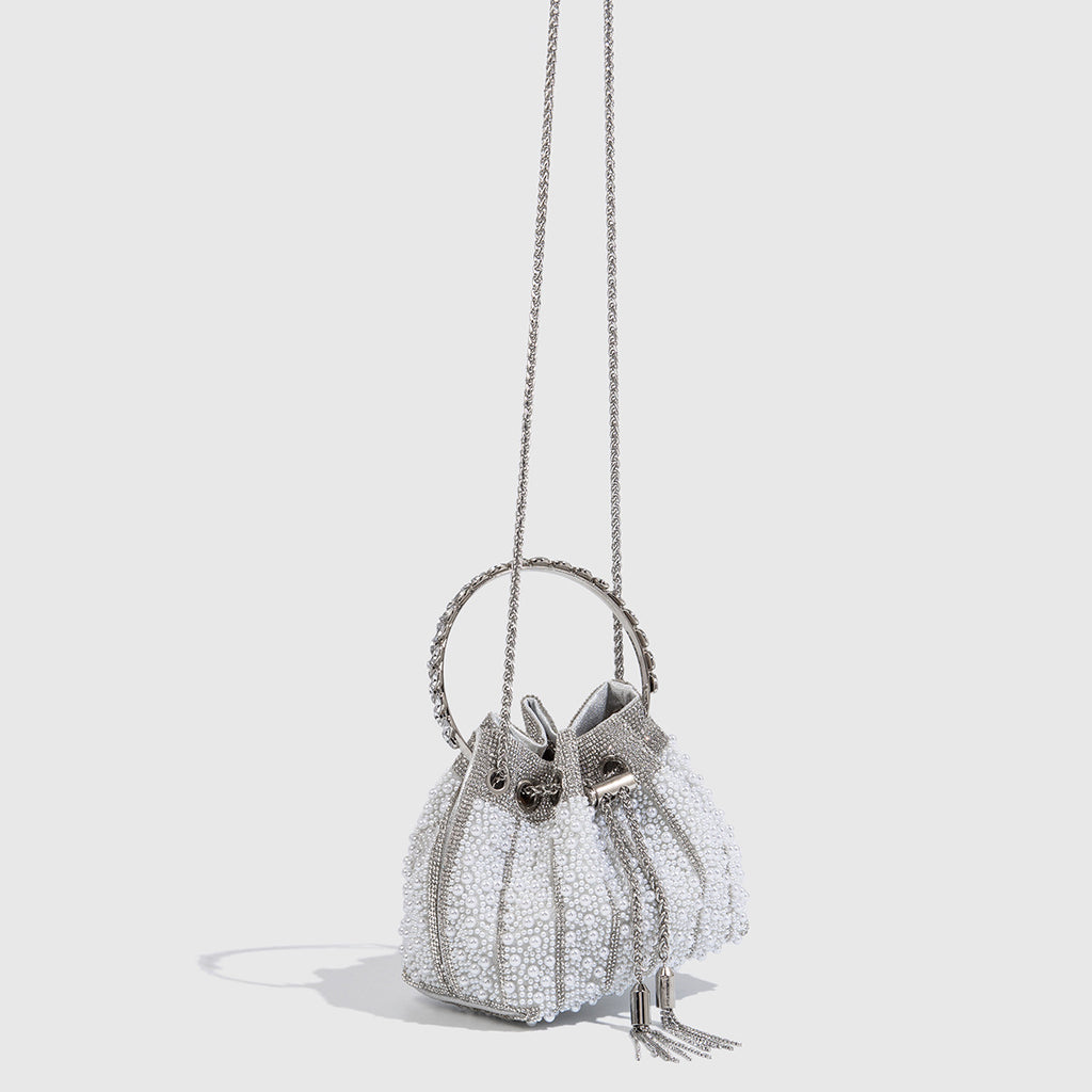 Gradient Full Diamond Tassel Evening Bag