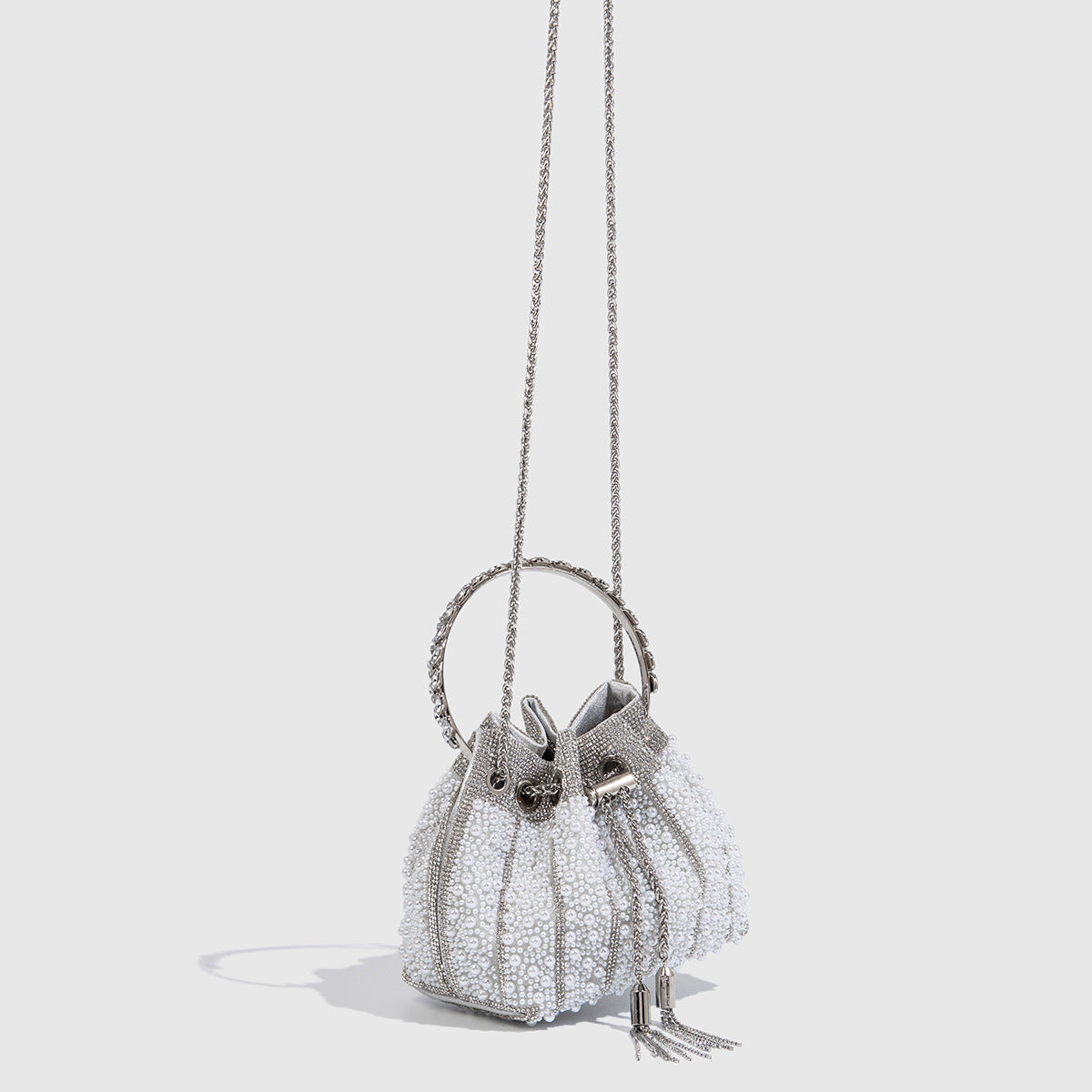 Gradient Full Diamond Tassel Evening Bag