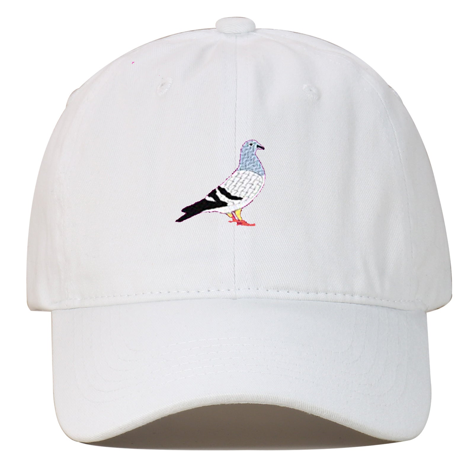 Pigeon Embroidered Washed Distressed Baseball Cap