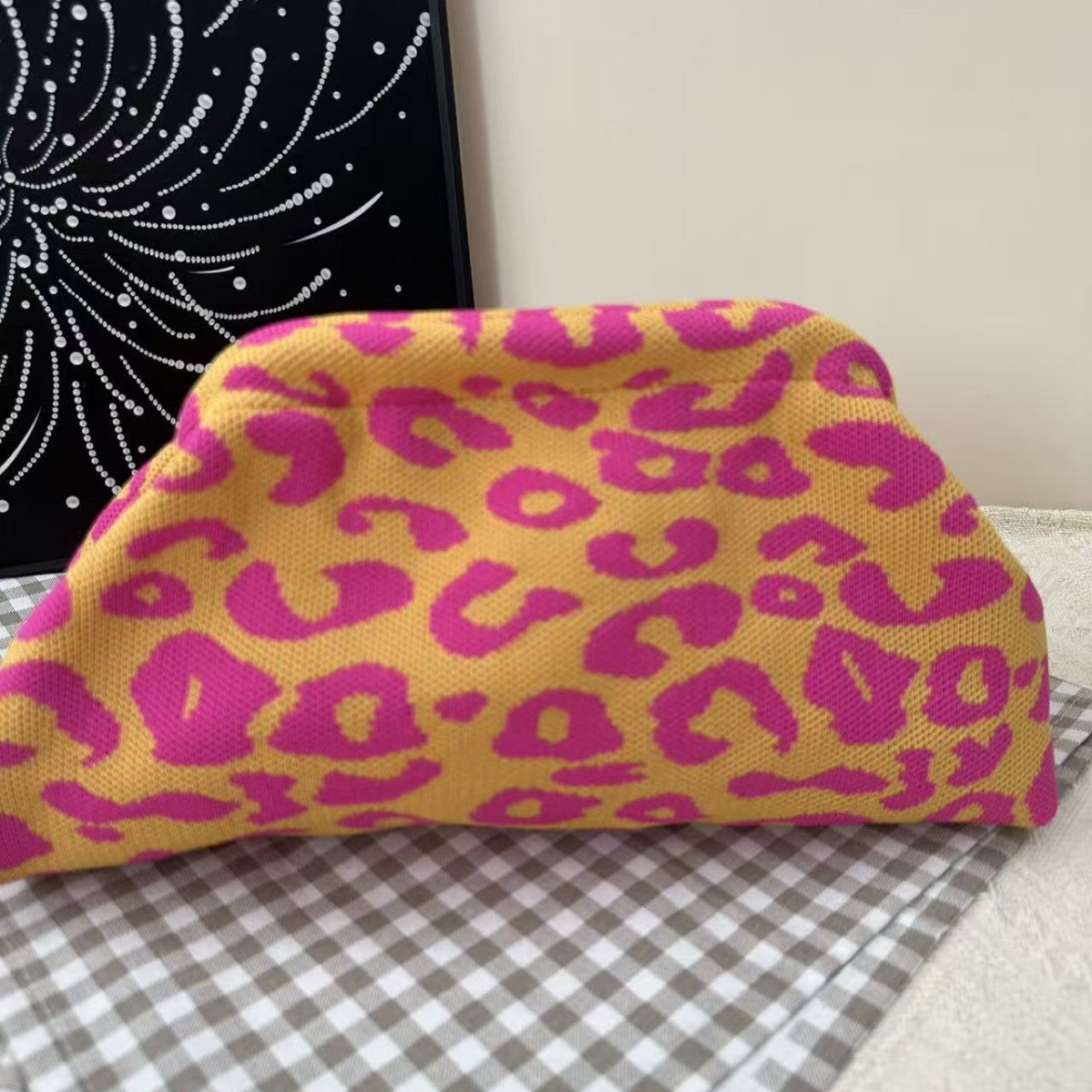 Assorted Geometric Patterns Soft Knit Clutch Bag