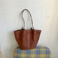 Minimalist Vintage Suede Tote Shoulder Bag