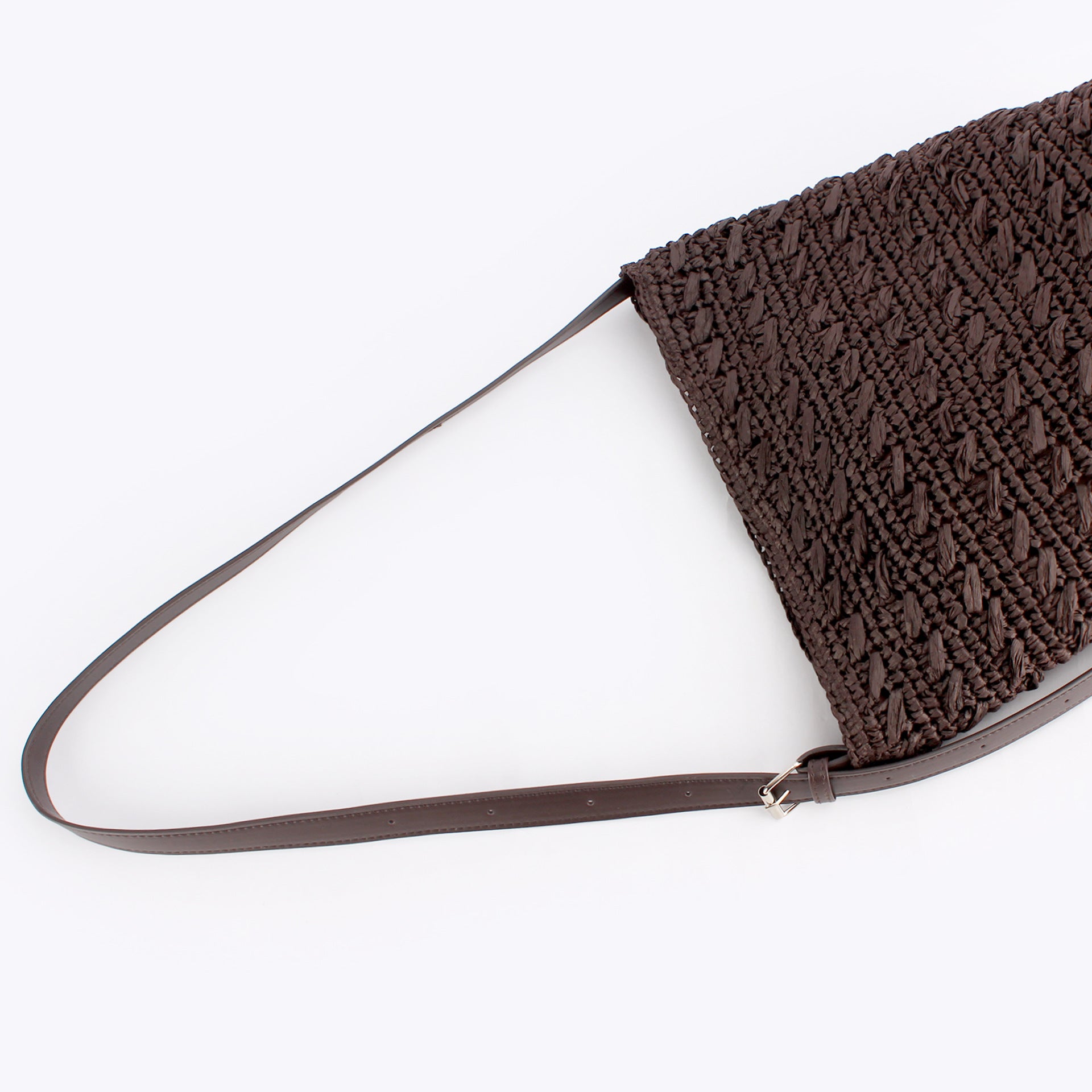 Boho Handwoven Paper Straw Bucket Adjustable Crossbody Shoulder Bag