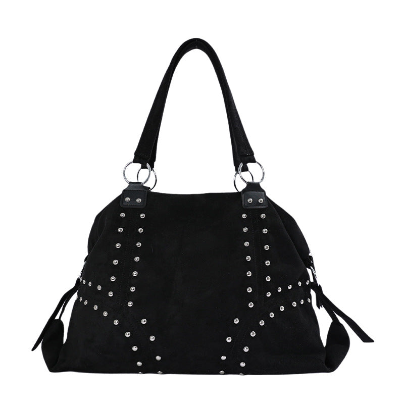 Vintage Studded Slouchy Shoulder Bag