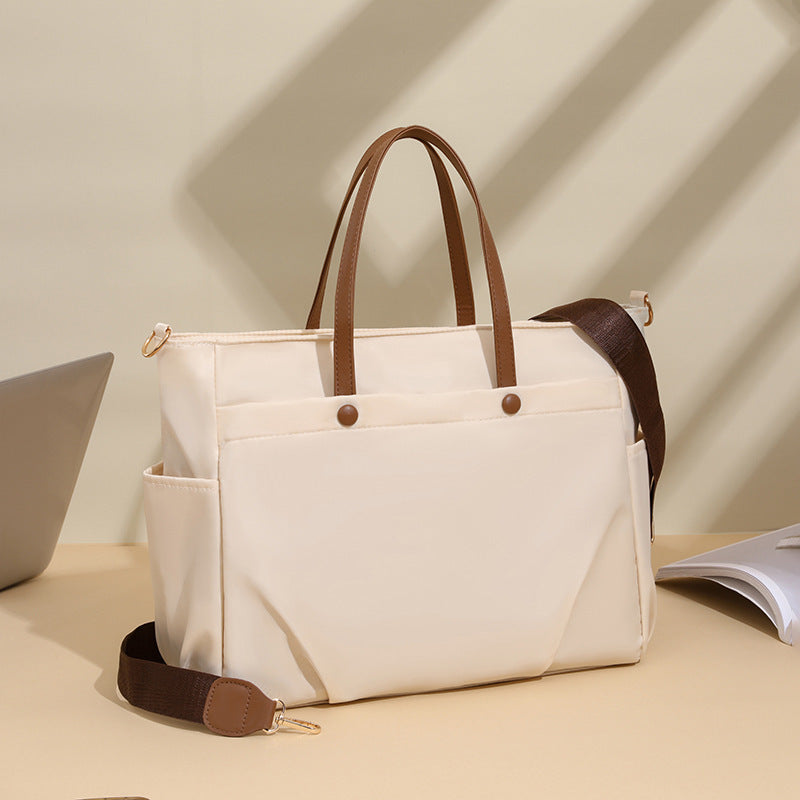 Lightweight Large Quilted Nylon Laptop Tote Bag