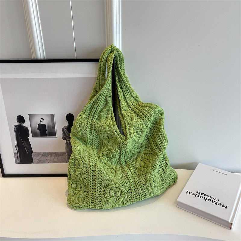 Handwoven Crochet Mesh Knit Shoulder Tote Bag