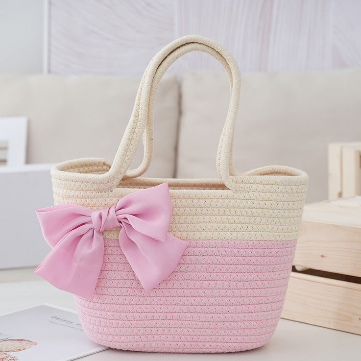 Cotton Rope Woven Travel Gift Handbag