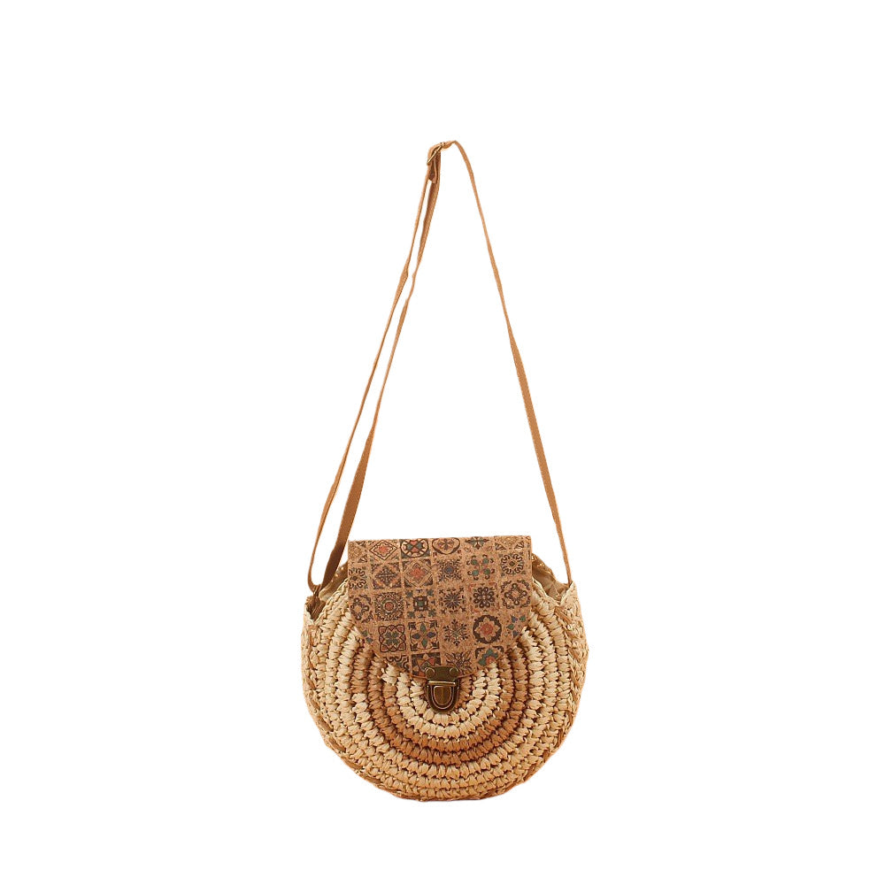 Women Straw Woven Crossbody Shoulder Mobile Phone Coin Purse Bag