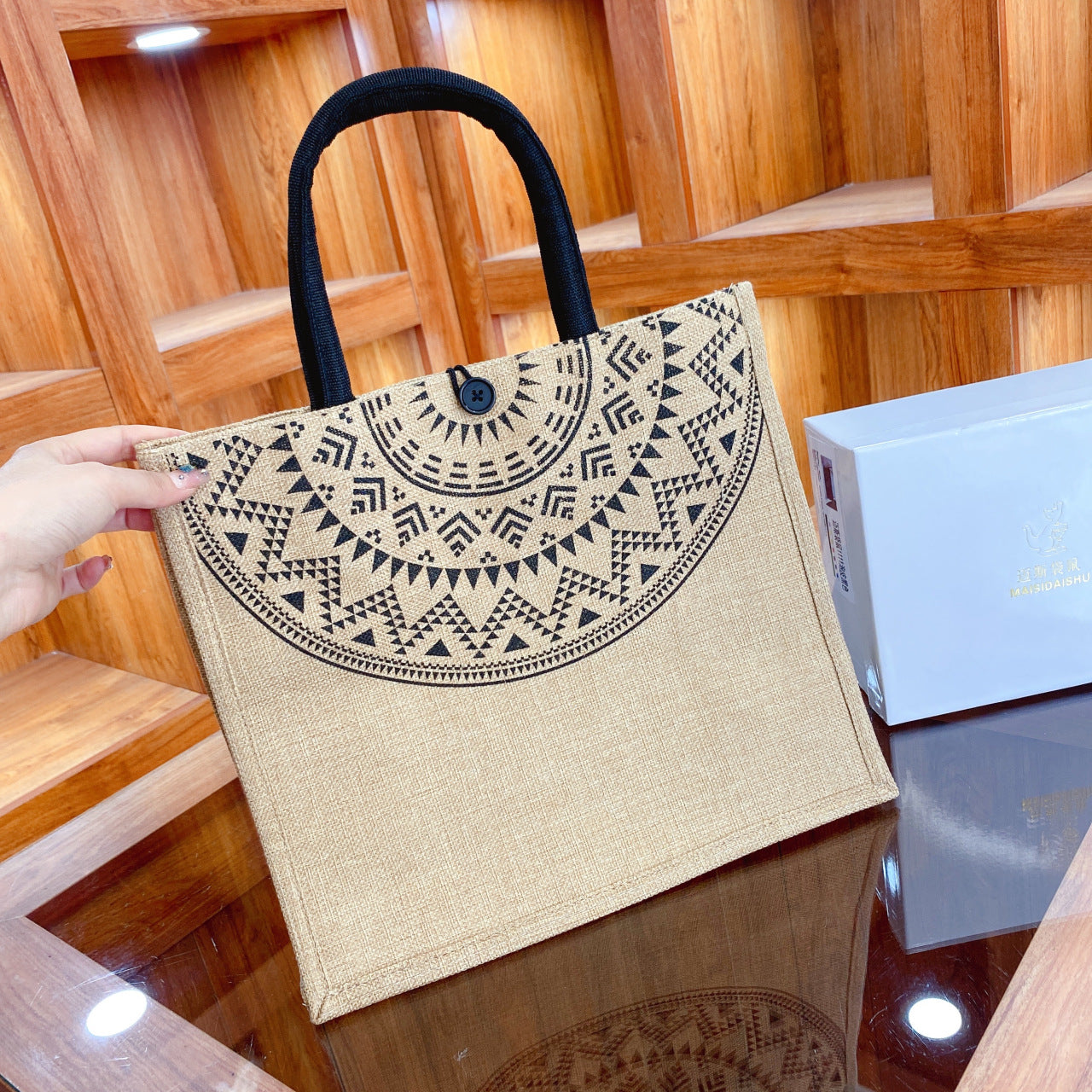Linen Tote Bag Large Capacity Mommy Bag