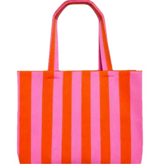 Orange Red Stripe Tote Bag product view