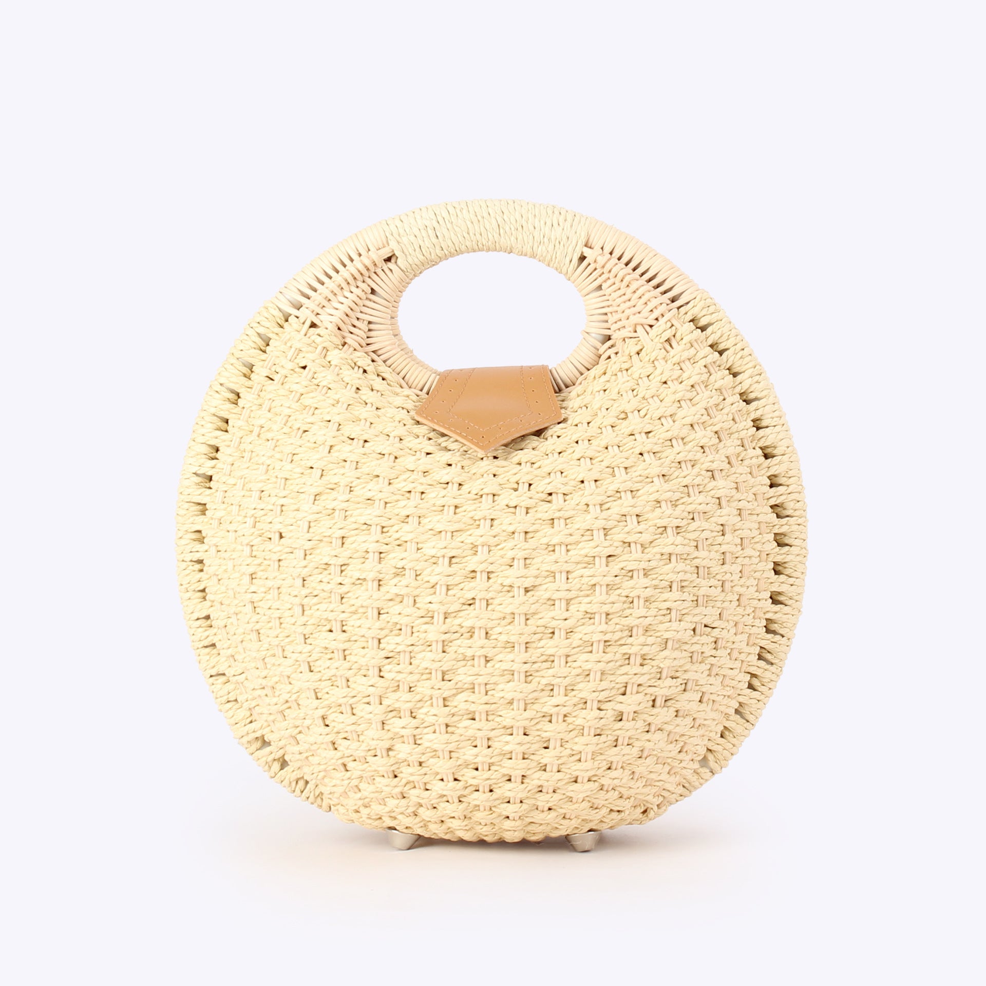 Cute Rattan Shell Bag, Casual Straw Vacation Beach Bag