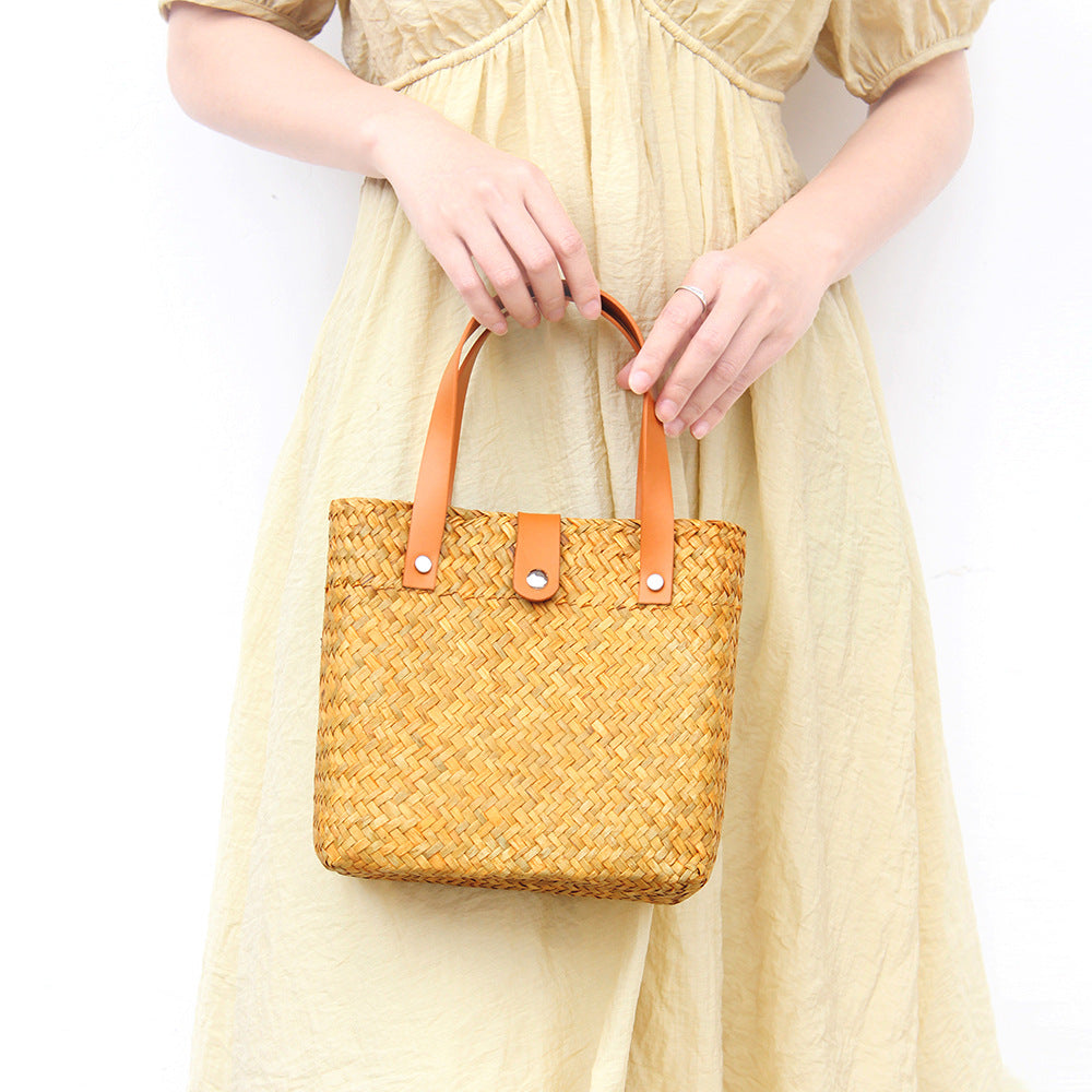 Nordic Retro Hand-Woven Mini Straw Beach Bag