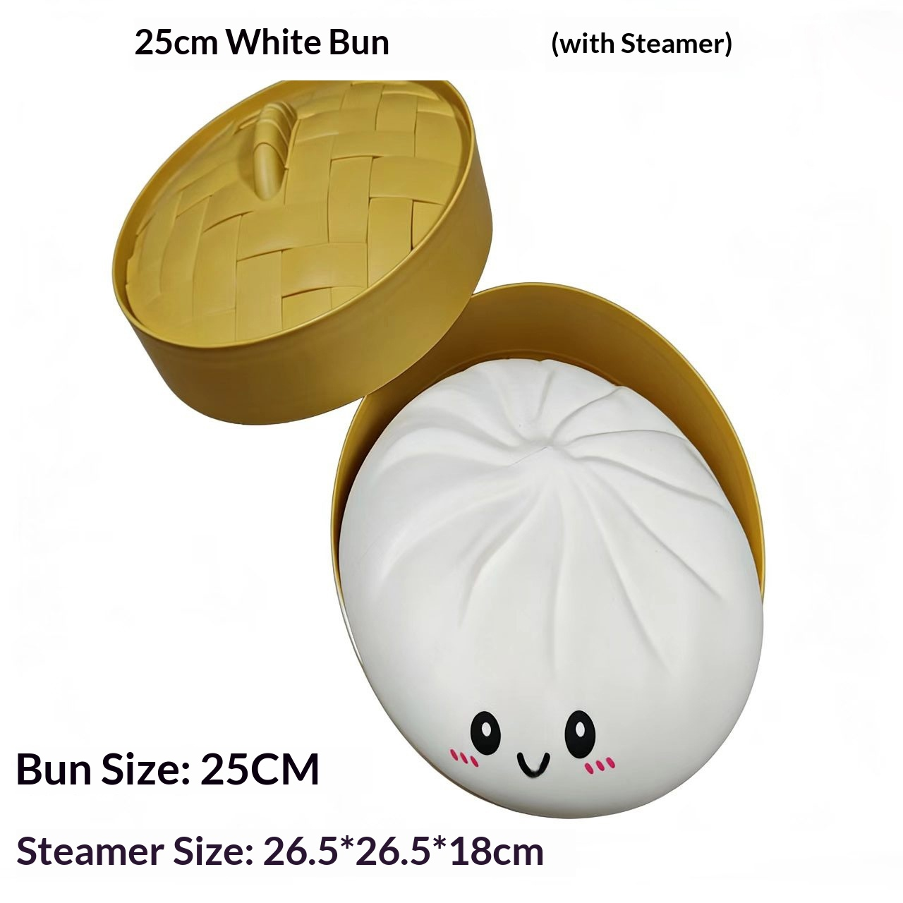 Jumbo Steamed Bun Squishy Toy with Steamer Basket