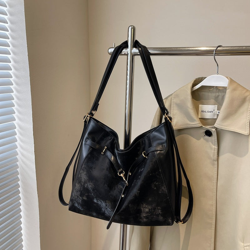 Vintage Slouchy Hobo Shoulder Bag with Adjustable Strap