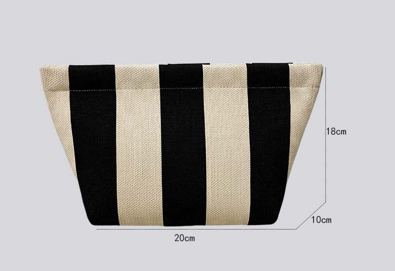Striped Knitted Wool Cosmetic Clutch Bag