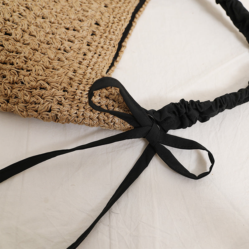 Large Capacity Hollow Bow Straw Beach Bag