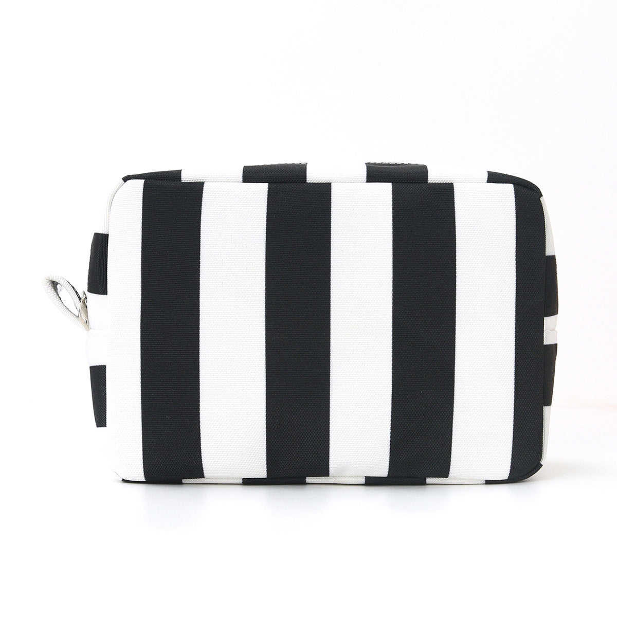 Corduroy Contrast Stripe Vertical Large Opening Octagonal Cosmetic Bag