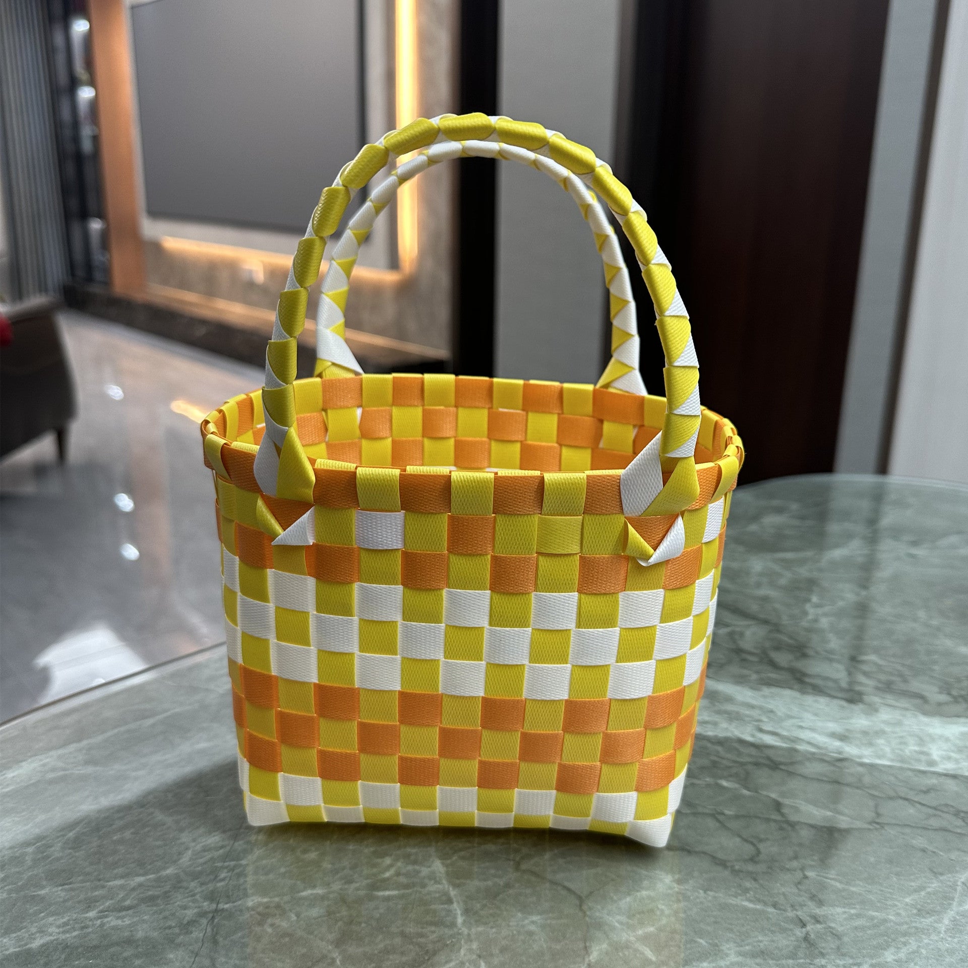 Plastic Woven Small Square Handbag Souvenir Bag