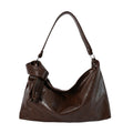 Slouchy PU Leather Hobo Bag with Statement Strap