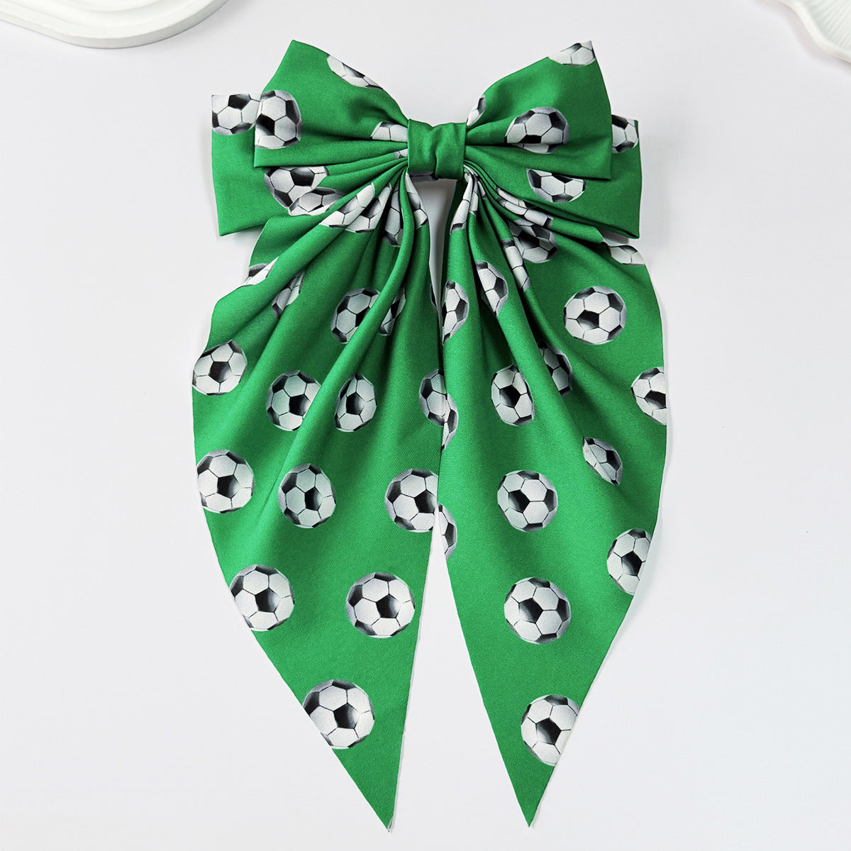 World Cup Football Print Bow Hair Clip