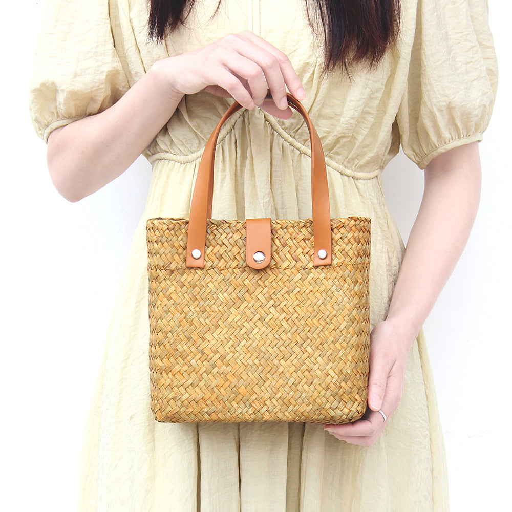 Nordic Retro Hand-Woven Mini Straw Beach Bag