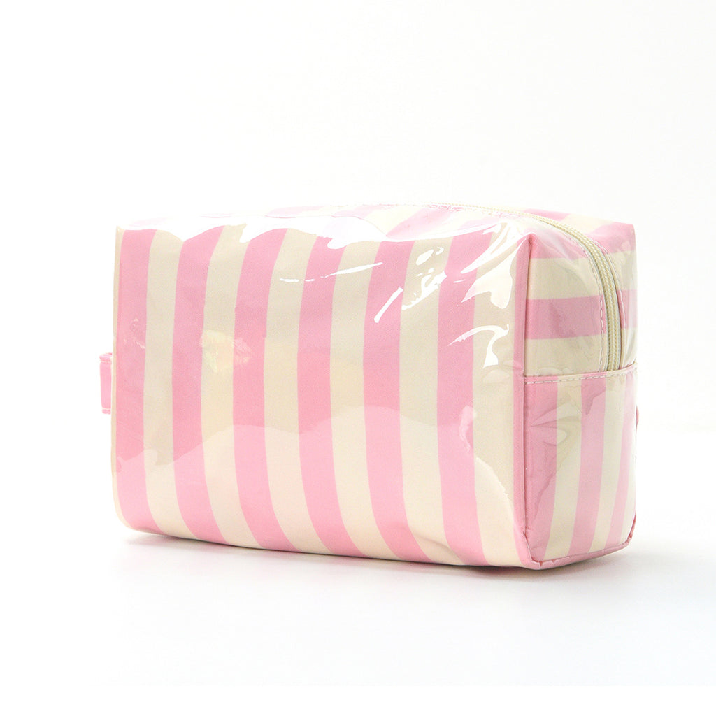 Large-Capacity Striped Travel Cosmetic Bag